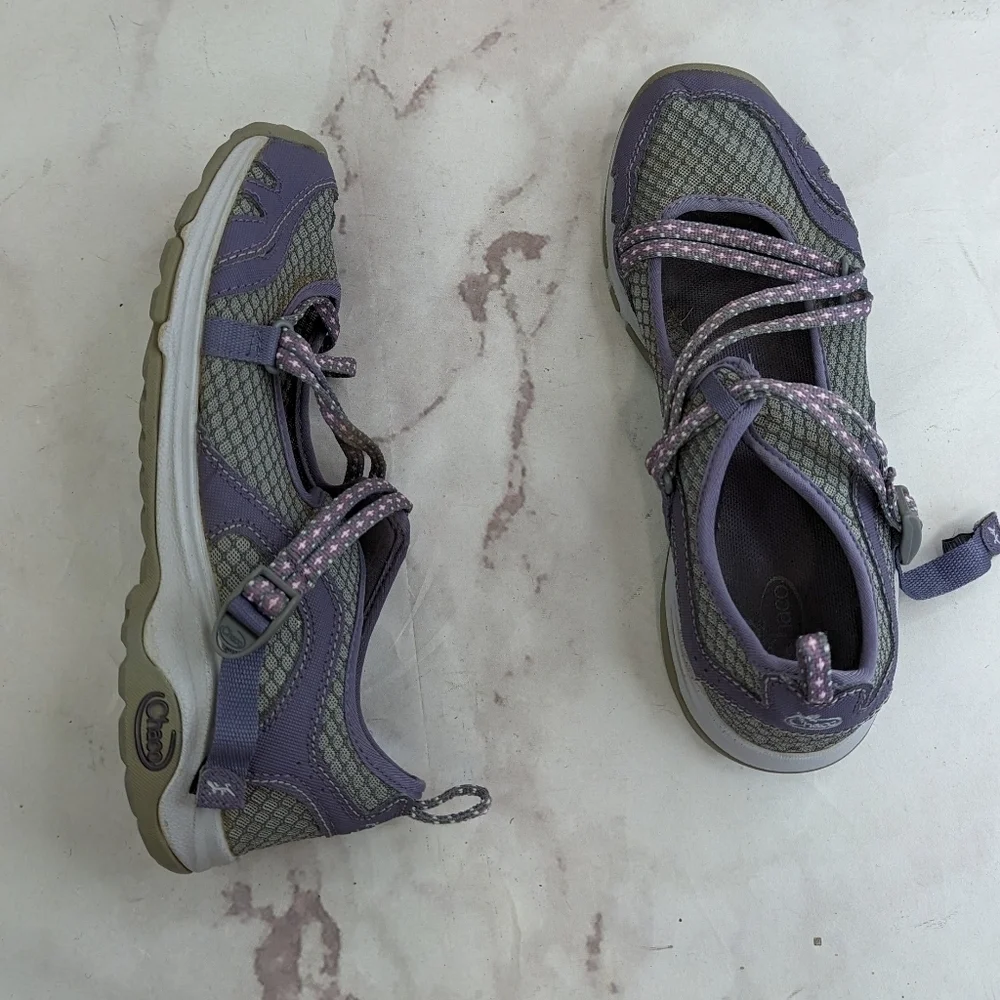 Chaco Sandal Womens 9.5 Purple Outcross Evo Free Bungee Laced Sport Shoe J105906